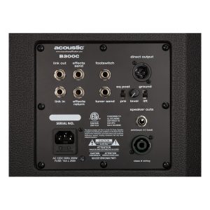 Close-up back view of Acoustic B300C 300-Watt Bass Combo Amp