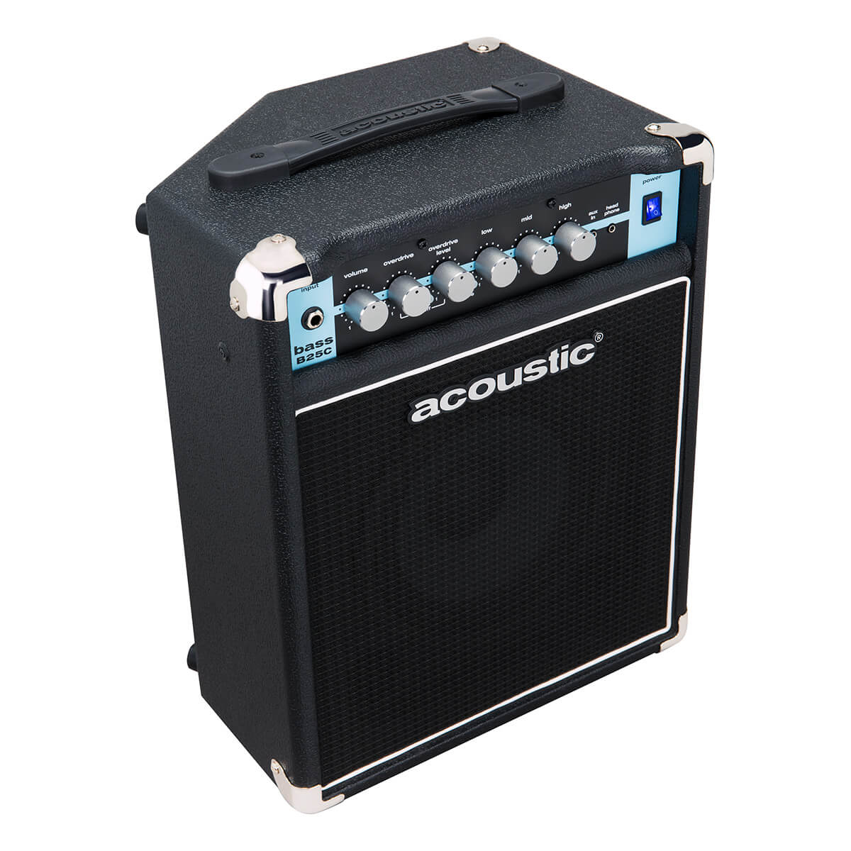 Top right view of Acoustic B25C 25 W 1×8″ C-Series Bass Combo Amp