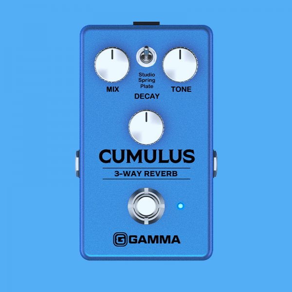 Gamma Cumulus 3-way reverb front on blue.